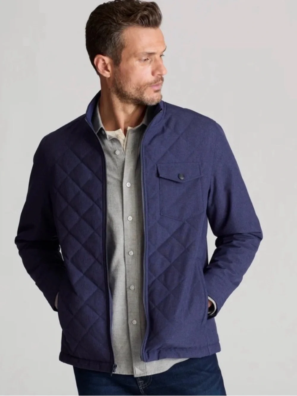 UNTUCKit Marty Quilted City Jacket Navy Blue Men’s Size Large